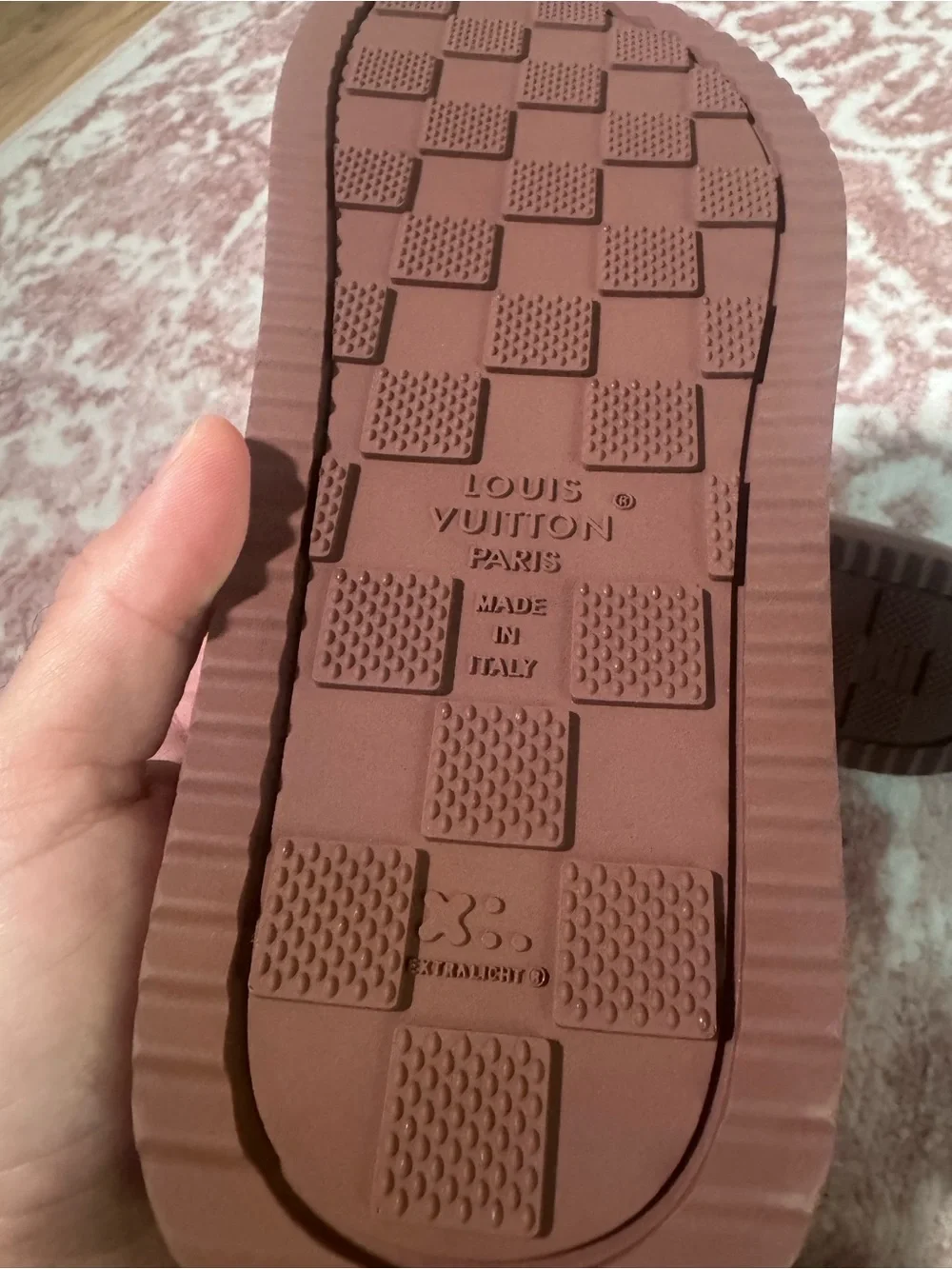 Louis Vuitton Chestnut Monogram Slide Sandals. Used eu44 us11